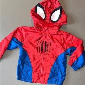 Unisex kids size 4Marvel Red and Blue Spidererman rain wind jacket